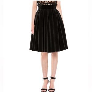 Maje Janice Heavy Velvet Pleated A-Line Skirt